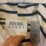 Jaclyn Smith  Top Large White and Navy Color Block Hoodie zip Nautical Coastal Photo 1