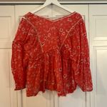 Free People  Never a Dull Moment red daisy boho blouse Photo 11