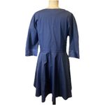 Antonelli Firenze Sheath navy blue 3/4 Sleeve Dress IT 48 US 12 Pockets Cotton Photo 1