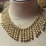 Anthropologie  Gold Pearl Statement Necklace Photo 0