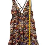 Urban Outfitters Floral Ruffle Mini Dress Open Back Crisscross Straps Size S Photo 6