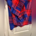 Old Navy  Size L The Boyfriend Shirt Red Blue Cotton Plaid Flannel Long Sleeve Photo 4