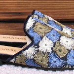 Kaanas NWT  Blue Embroidered Mules Shoes Photo 0