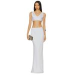 Norma Kamali Bias Obie Skirt in Snow White Small New Womens Satin Long Maxi Photo 4