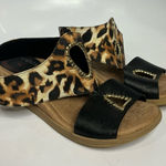 Modzori‎ reversible shoes sandals leopard print and all black womens size 9 Photo 0