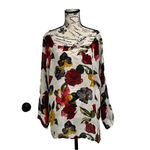 Newport News Sunstreak by  90s Vintage Floral Sheer Tunic Blouse M | Boho Retro Photo 1