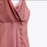 ZARA BLOGGERS FAVE! SATIN EFFECT Buttoned Slip Midi Dress Dusty Pink Photo 13