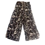 Rachel Zoe  Black Floral Print Tie Sleeveless Button Up Shirt & Wide Leg Pants Photo 2