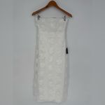 Lulus Posh Appearance White 3D Floral Appliqué Strapless Midi Dress Size XS Photo 2