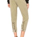 Pam & Gela  Lace-Up Hem Crop Utility Pants Soft Moss Size S MINT CONDITION $245 Photo 0