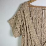 Free People Women’s Open-Knit Cotton Cable Cardigan Top Neutral Beige Size M Photo 2