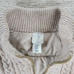 Joie  Reversible Cable Knit Puffer Vest Women’s M Beige Oatmeal Zip Mock Neck Photo 10