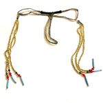 Gold and Black Beaded Queen of the Nile Style Headpiece One Size Cleopatra Photo 1