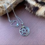 Celtic Crescent Moon And Star Sterling Silver Necklace Popcorn Chain Photo 3