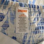 Gymboree  Preppy Coquette White Blue Floral Palm Linen Dress L Photo 5