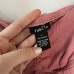 Rue 21 pink cropped top summer rayon dusty rose frilled puffed sleeve size large Photo 2