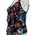 Aqua Green Women's UPF 50 Tiered Tankini Top - ® Multi Floral Print Photo 3