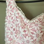 Vintage 60s early 70s Union Made Pink Lace Formal Prom Dress size XS Photo 6