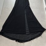 Women size small long black dress with small train bust and waist mesh detail Photo 7