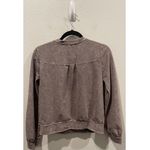 Anthropologie ERI + ALI Weckerlie Scalloped Gray Sweater Top Photo 3