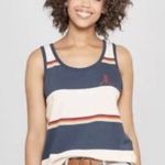 Junk Food Clothing JUNK FOOD White Blue Red Atari Stripe Graphic Tank NEW Photo 0