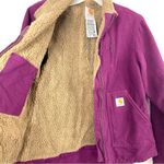 Carhartt Jacket Canyon Sandstone Sherpa Lined Pink Y2K WJ022 Women's X-Small Photo 3