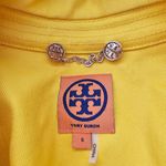 Tory Burch  Yellow Denim Rain Pea Coat Jacket Waxed Cotton sz 6 Photo 8