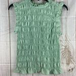 EXPRESS Fitted Ruched Bodycon Mint Green Sleeveless Ruffle Top Size Medium NWT Photo 8