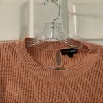 Ambiance Orange/Pink Lace Up Back Cropped Sweater Photo 2