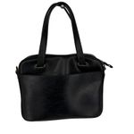 Liz Claiborne Vtg  Black Leather Hand Bag Tote Purse Classic Simple Minimalist Photo 1