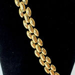 Signed Revlon Gold Tone Metal Train Track Bracelet Vintage Photo 0