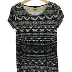 Ann Taylor  Black & White Lace Printed Peplum Short Sleeve Blouse S Photo 0