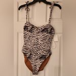 Wet Swimwear Seychelles Grecia Zebra Print Tan & Black One Piece Size Medium Photo 2