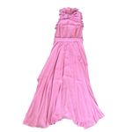 TALULAH La Maison  Women’s Jodi Ruffle High Neck Pleated Orchid Pink Midi Dress L Photo 11