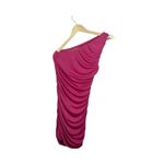 One Shoulder Asymmetrical Ruched Bodycon Mini Dress in Pink Size S Photo 7