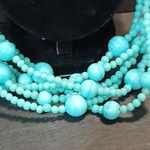 Blue glass beaded multi stand layering necklace Photo 12
