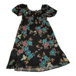 LC Lauren Conrad Lauren Conrad Plus Balloon Sleeve Smocked Midi Dress Sz XL Black Butterfly Photo 7