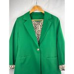 Amazon Green Blazer With Leopard Print Lining Medium Photo 0