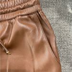 Marc New York Mark New York Cognac Brown Faux Leather Elastic Drawstring Crop Pants Sz S Photo 6