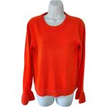 J.Crew Orange Tangerine Wool Blend Crew Neck Flared Cuff Sleeve Sweater Size S Photo 6