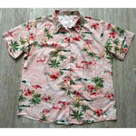 SSLR | Women’s Collection Hawaiian Florals Pink Flamingos Button Down Top | XXL Photo 0