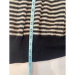 Free People  Black Beige Scoop Neck Striped Sweater Sz M Wool Pullover Photo 12