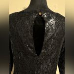 NWT GF Collection Black Floral Dress Shirt Keyhole Back with Sequins Size XS Photo 5