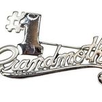 Vtg Silver Tone Pin #1 Grandma Mothers Day 2" Unsigned Gift Birthday Gold Photo 0
