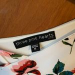 Three Pink Hearts Women   White floral Sleeveless Dress with pink, peach, blue Photo 8