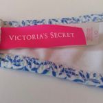Victoria's Secret Victoria’s Secret Blue & White Floral Leaf Crochet Convertible Bikini Top Size Large Photo 3