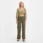 Levi's Women's Mid-Rise 94's Baggy Jeans Cargo in Army Green Size 32 Photo 2