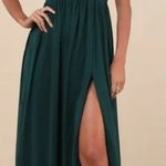 Lulus Radiant Charisma Emerald Chiffon Ruched Tie Photo 0