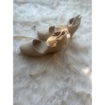 EXPRESS  Espadrille Wedge ‎ woman's
sz 8 Heels Ankle Wrap Tie Ribbon Beige Photo 1