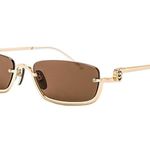 Gucci  GG Upside Down Rectangular Sunglasses in Gold New Womens Sunnies Photo 0
